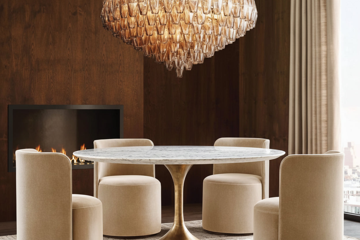 Tarin Smoke Glass Tiered Round Chandelier 62"