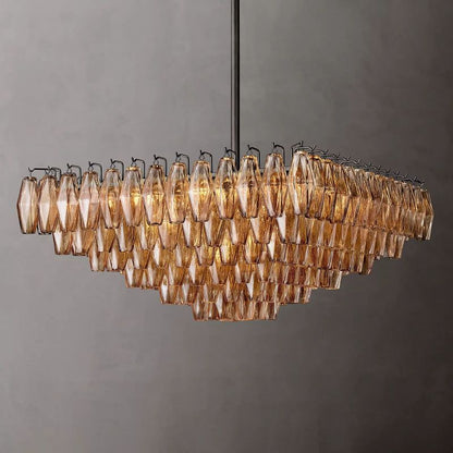 Tarin Smoke Glass Square Chandelier 32"