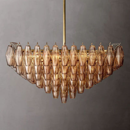 Tarin Smoke Glass Square Chandelier 32"