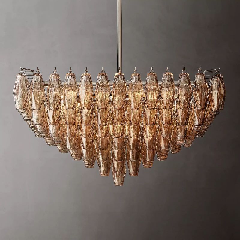 Tarin Smoke Glass Square Chandelier 32"