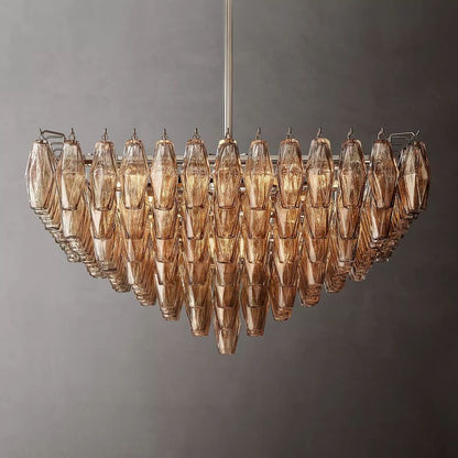 Tarin Smoke Glass Square Chandelier 32"