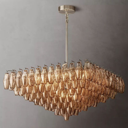 Tarin Smoke Glass Square Chandelier 32"