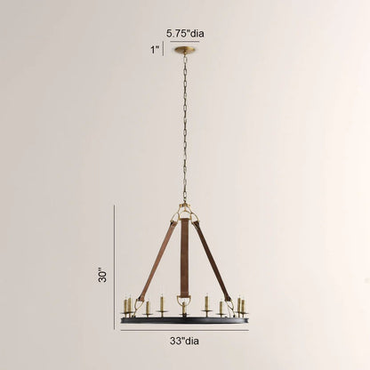 Chertona Round Leather Chandelier
