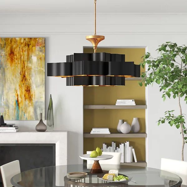 Classic Lotus 3 Tier 6 Light Chandelier