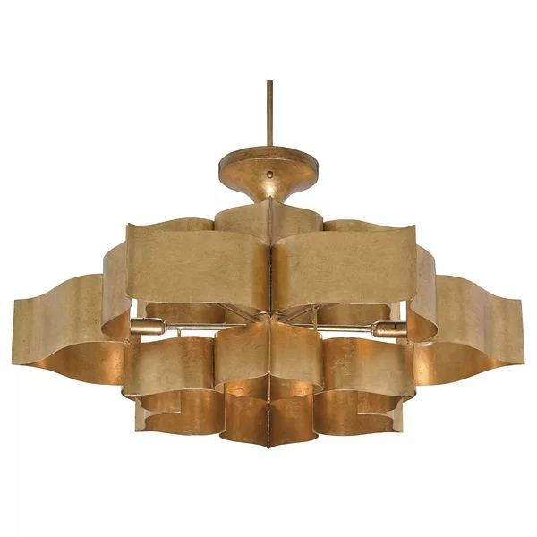 Classic Lotus 3 Tier 6 Light Chandelier