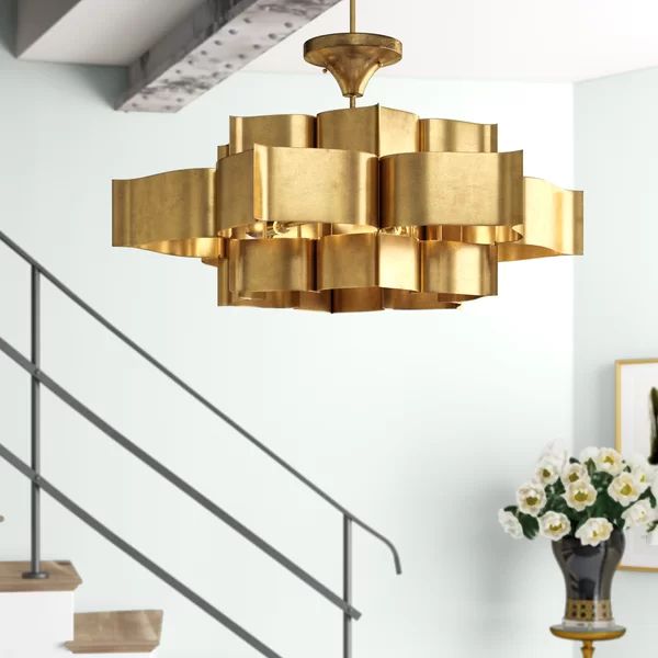 Classic Lotus 3 Tier 6 Light Chandelier
