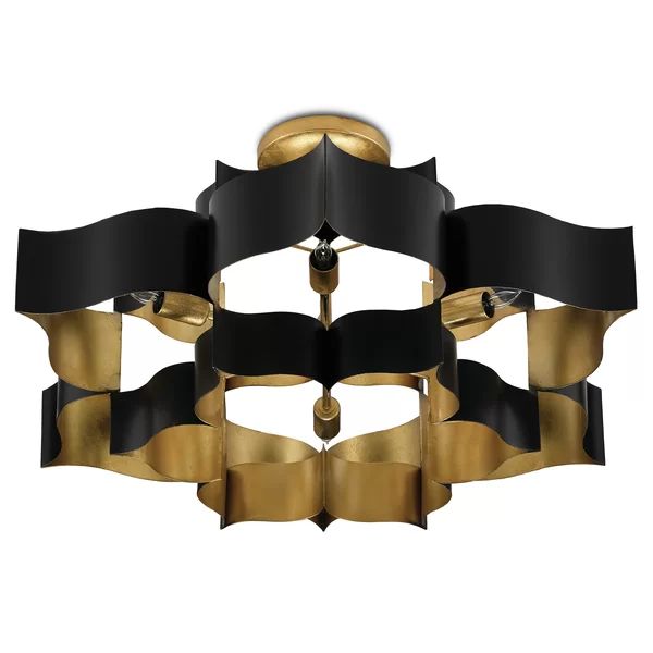 Classic Lotus 3 Tier 6 Light Chandelier