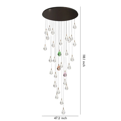 Crystal Chandelier for Staircase Luxury LED Ceiling Light