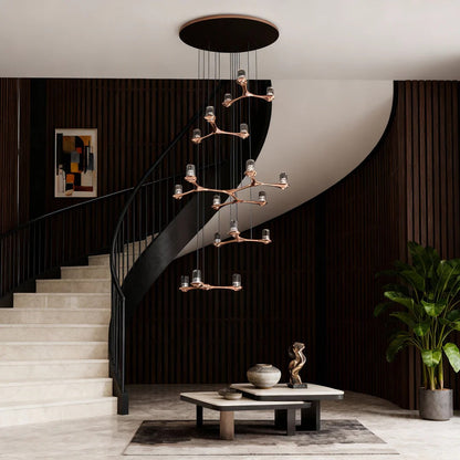 Crystal Staircase Chandelier Nordic Creative Ceiling Light