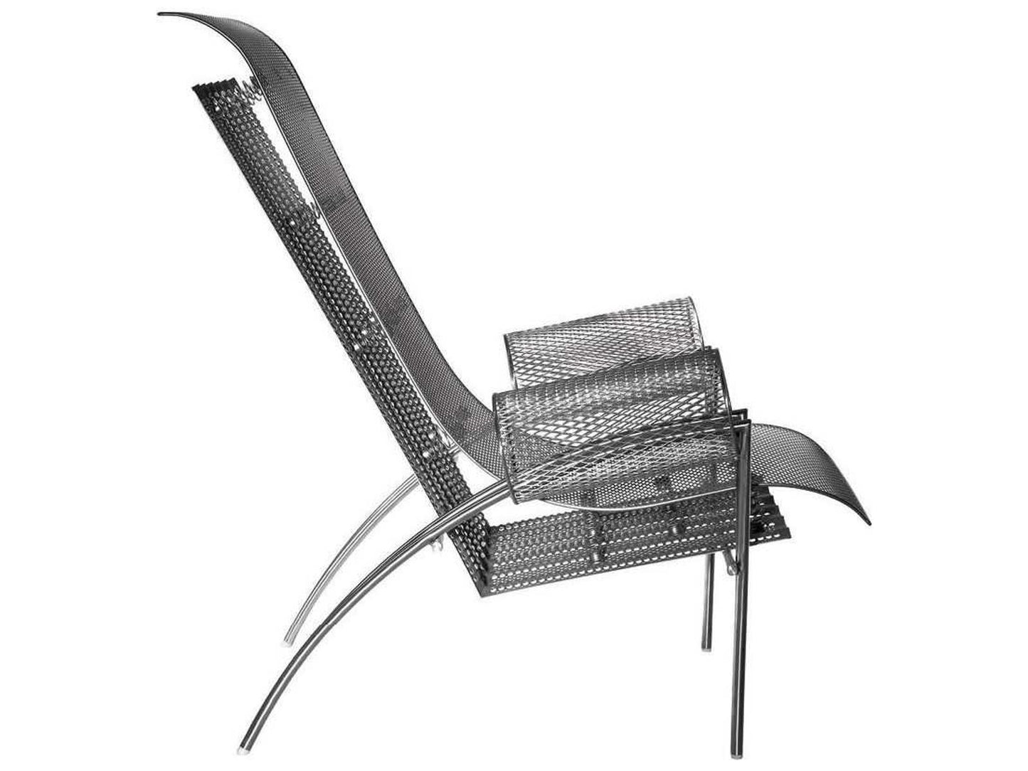 Suki Accent Chair by Toyo Ito in Black Satin Stainless Steel