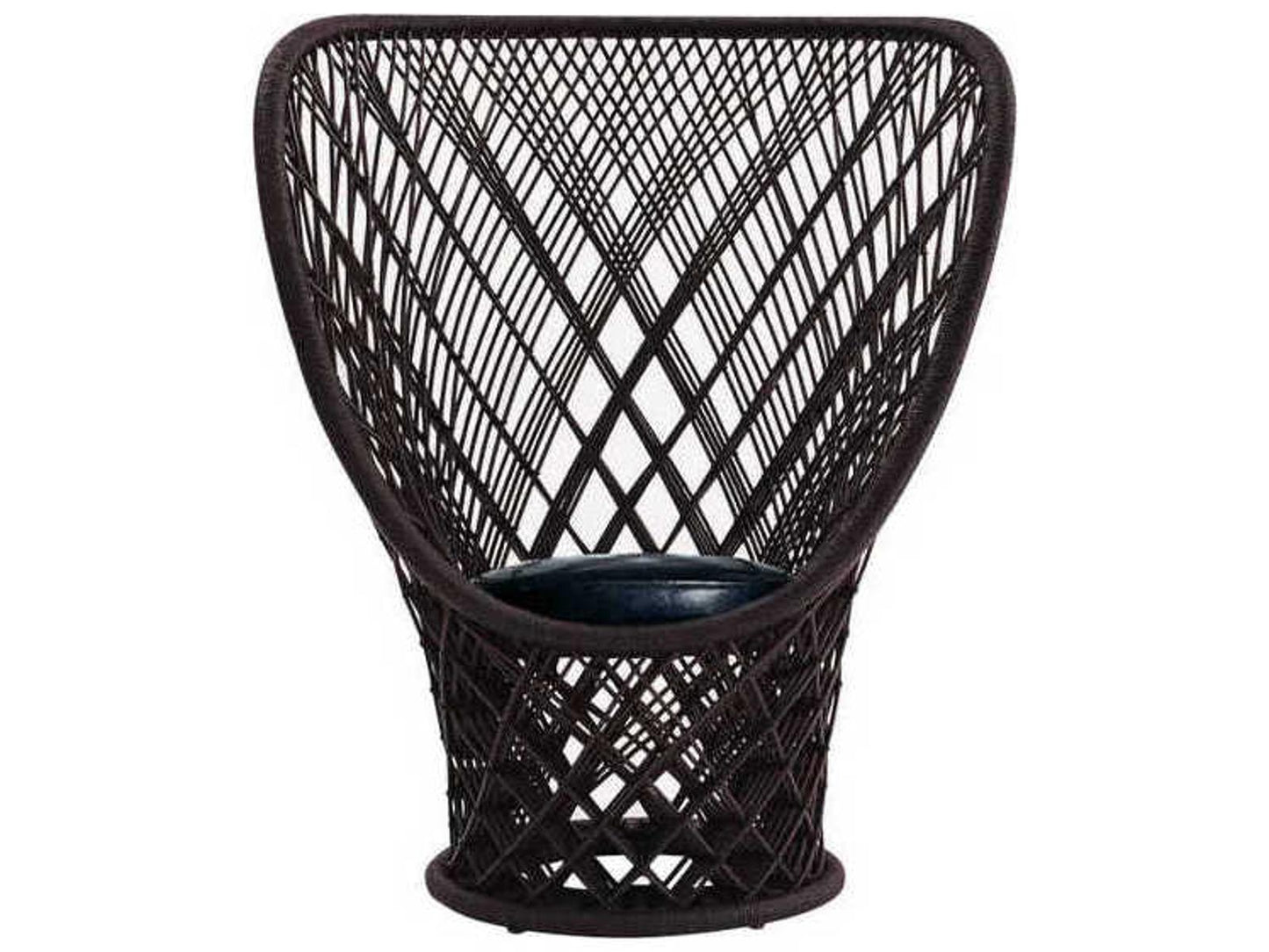 Pavo Real Accent Chair by Patricia Urquiola in Brown Cane and Black Leather