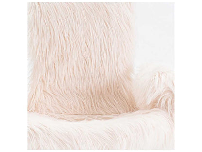 Cocky Adjustable Faux Fur Accent Chair with Polished Gold Base