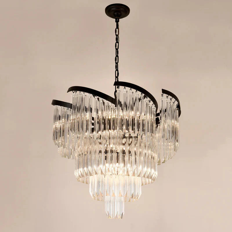 Twin Palms Round Crystal Chandelier