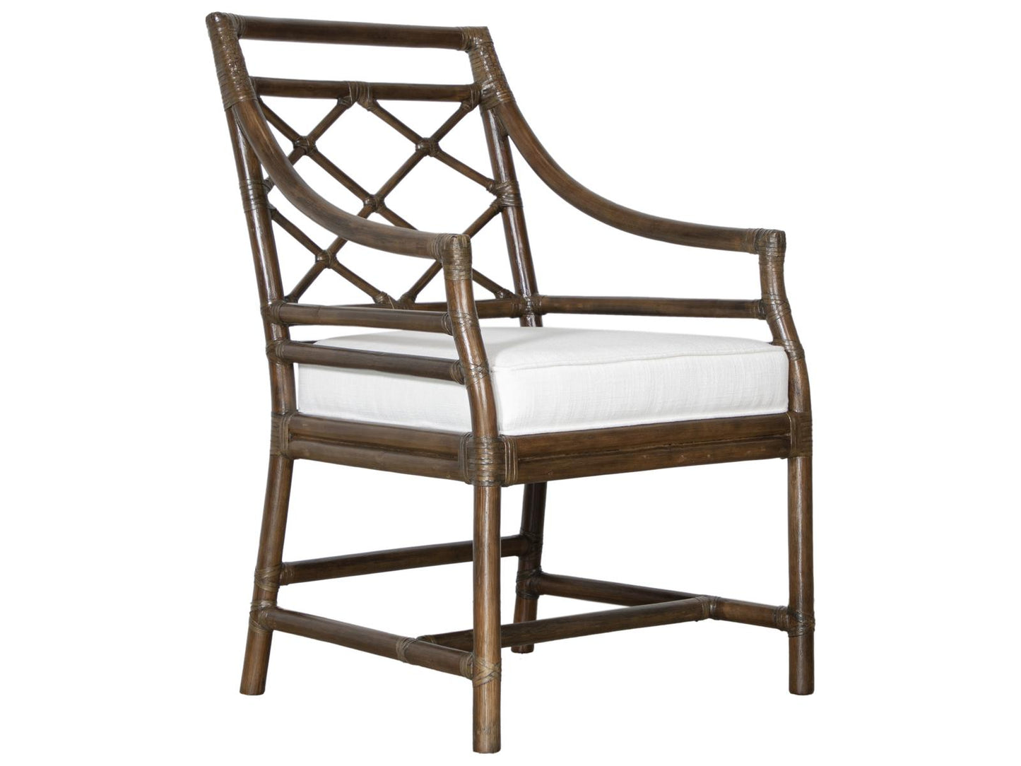 X and Diamond Rattan Arm Dining Chair Classic Design