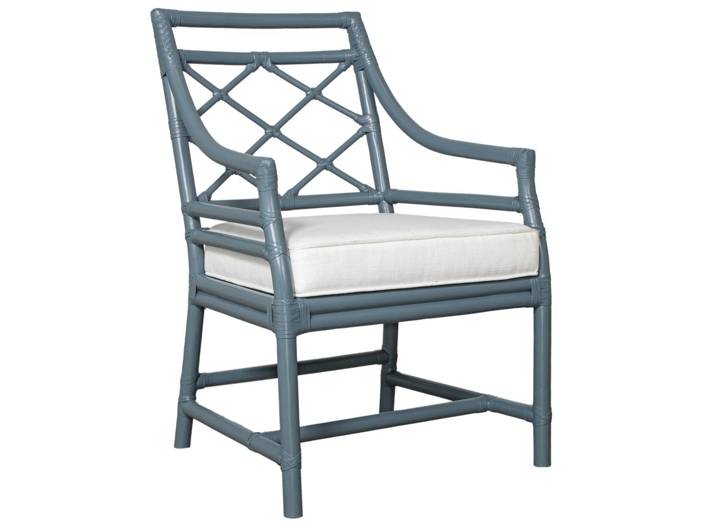 X and Diamond Rattan Arm Dining Chair Classic Design