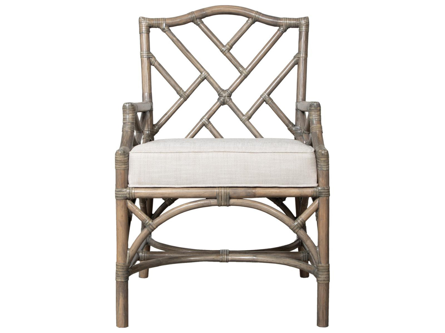 Chippendale Rattan Arm Dining Chair