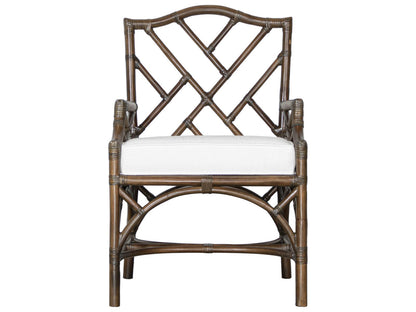 Chippendale Rattan Arm Dining Chair