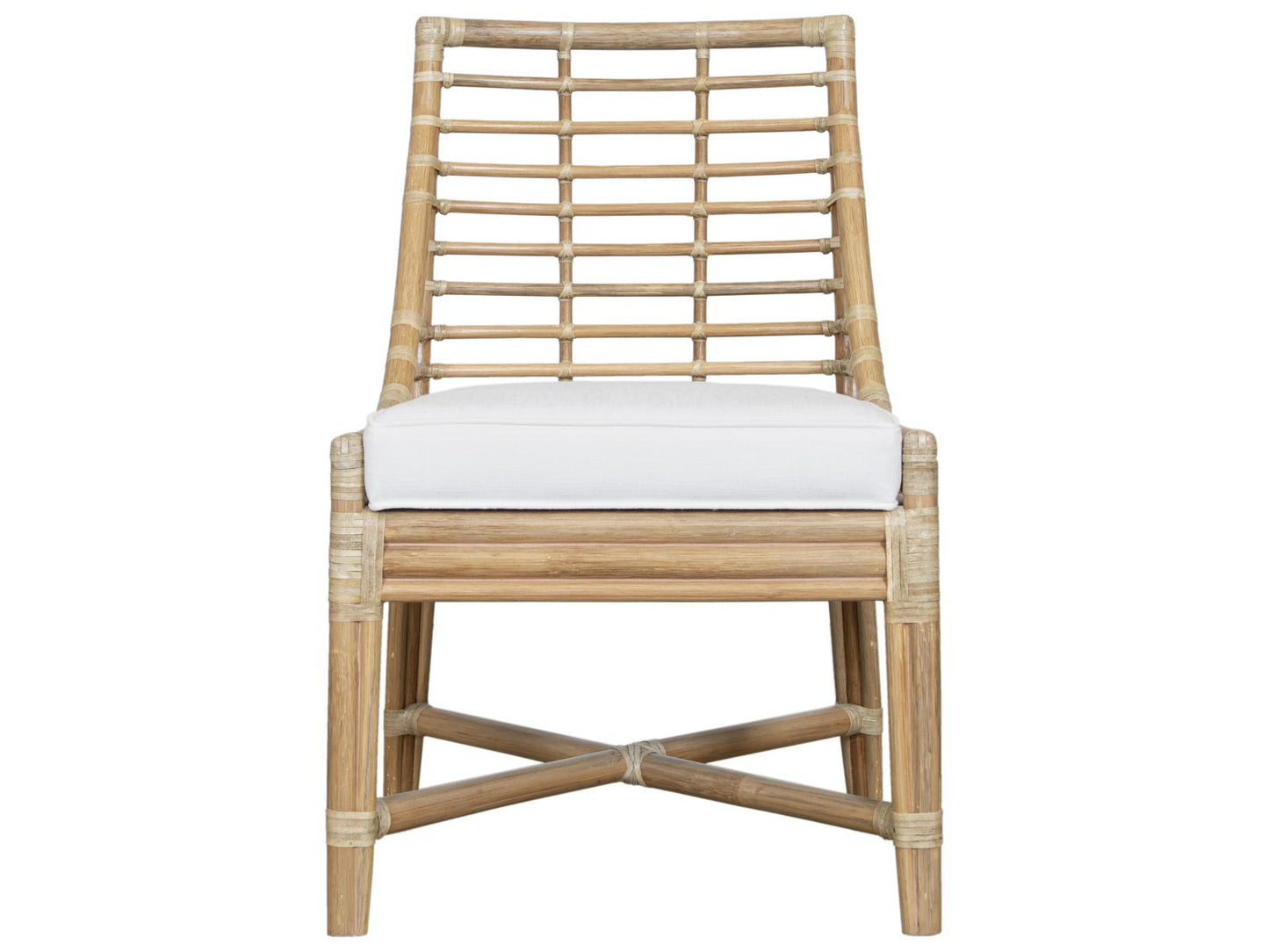 Luna Rattan Upholstered Dining Side Chair