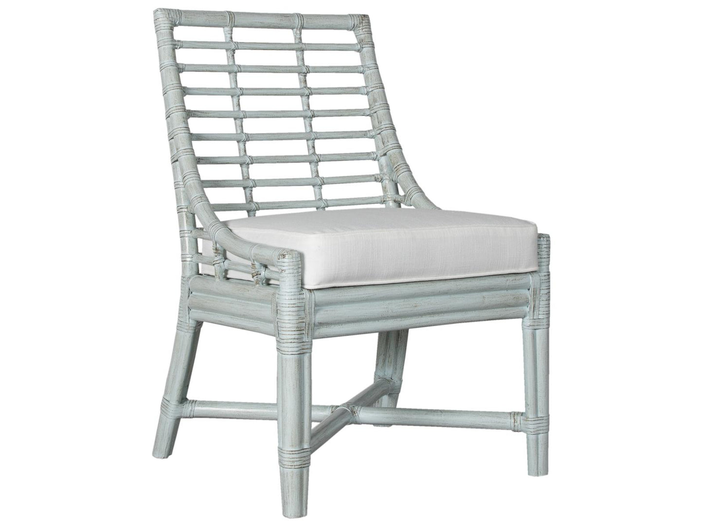 Luna Rattan Upholstered Dining Side Chair