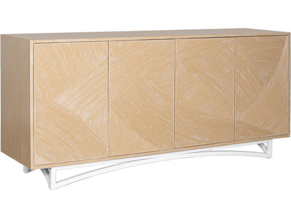 Swirl Rattan Console Table with Storage