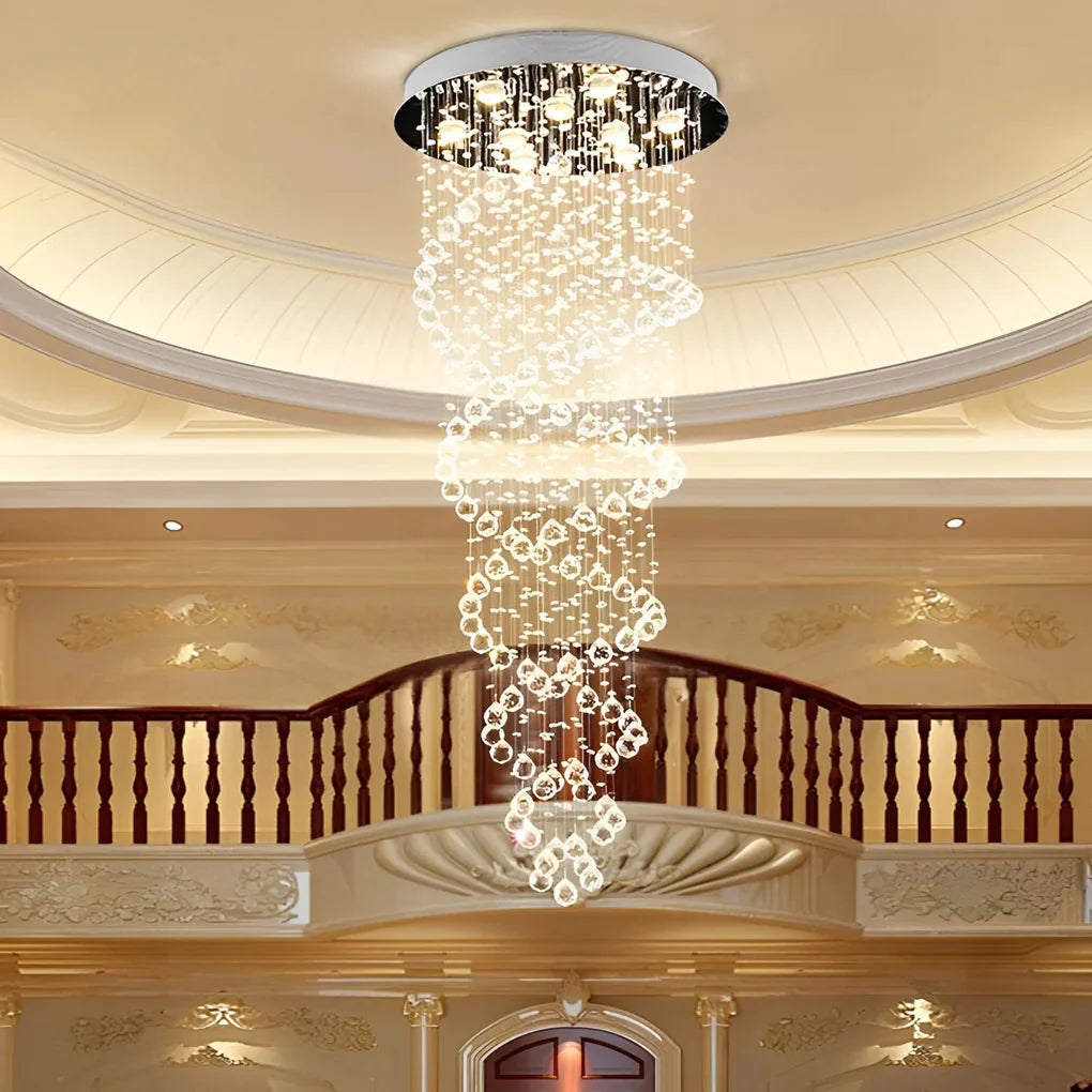 Double Spiral Three Step Dimming LED Modern Staircase Chandelier