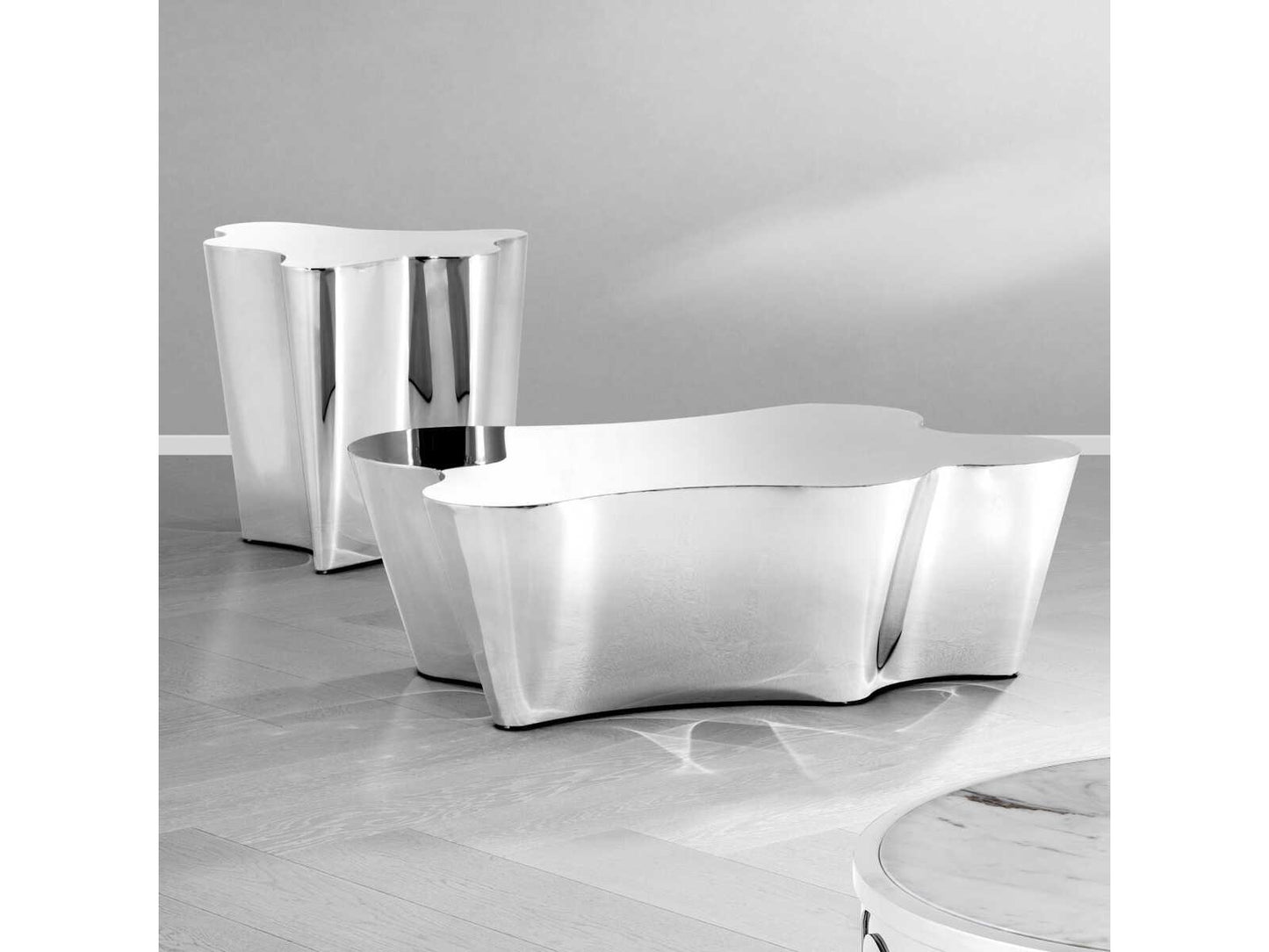 Sceptre Polished Stainless Steel Coffee Table