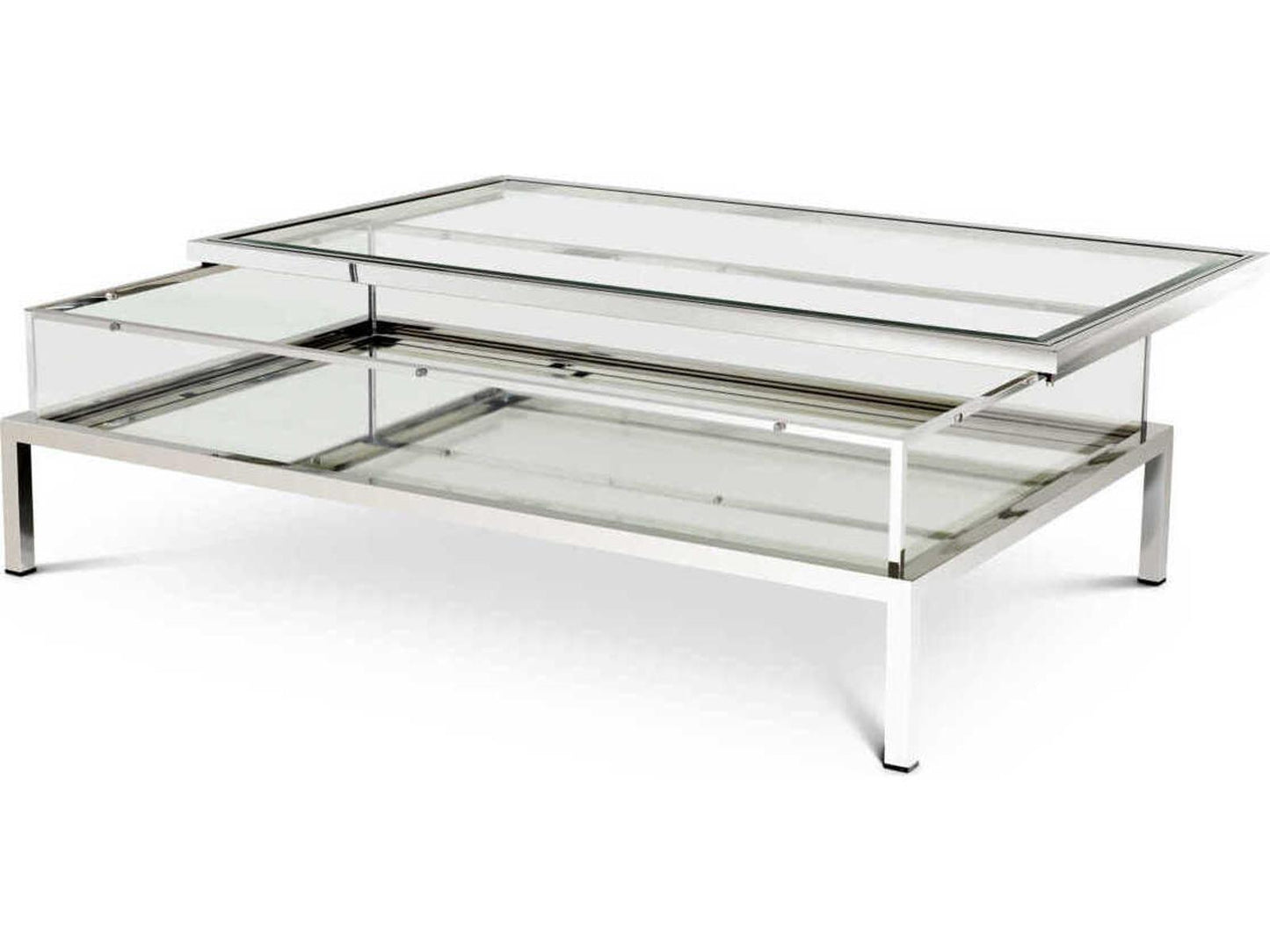 Harvey Rectangular Coffee Table in Polished Stainless Steel