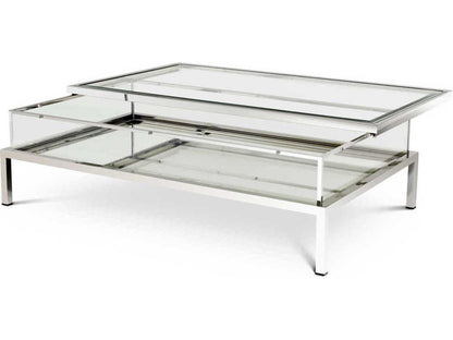 Harvey Rectangular Coffee Table in Polished Stainless Steel