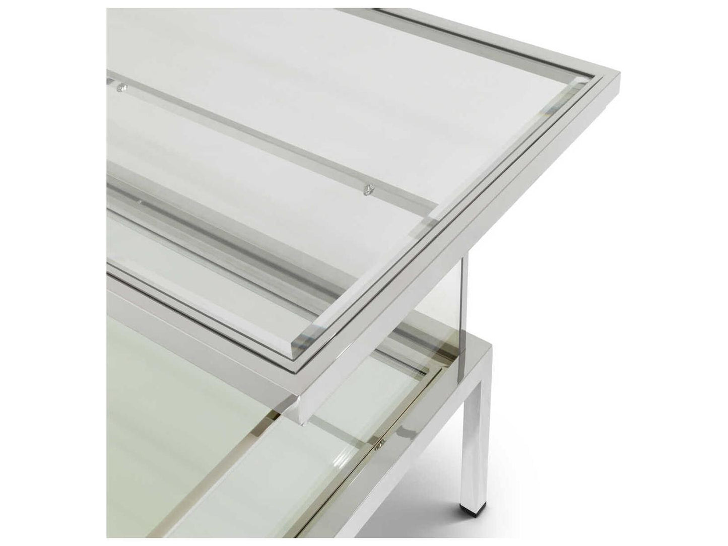 Harvey Rectangular Coffee Table in Polished Stainless Steel