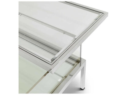 Harvey Rectangular Coffee Table in Polished Stainless Steel