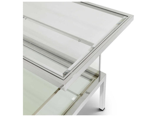Harvey Rectangular Coffee Table in Polished Stainless Steel