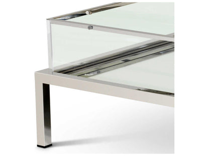 Harvey Rectangular Coffee Table in Polished Stainless Steel