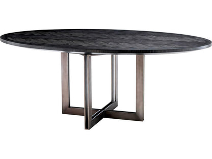 Melchior Oval Charcoal Oak Veneer Dining Table