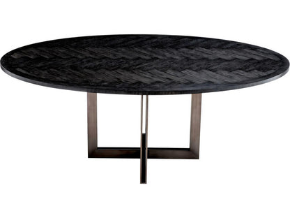 Melchior Oval Charcoal Oak Veneer Dining Table