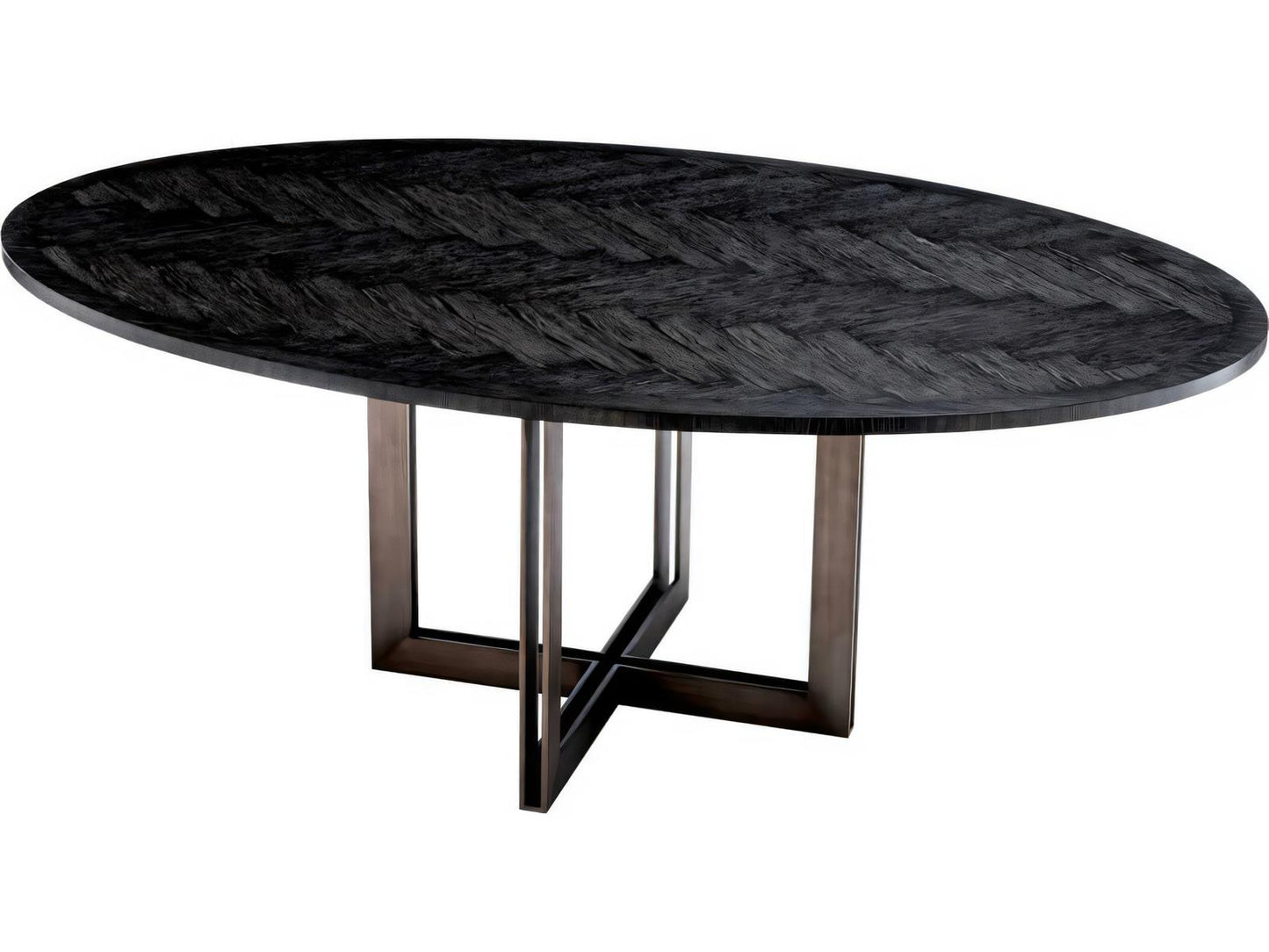 Melchior Oval Charcoal Oak Veneer Dining Table