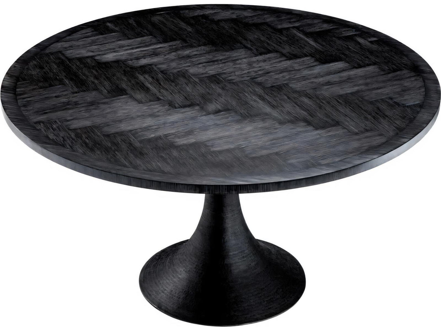 Melchior Round Charcoal Oak Veneer Dining Table