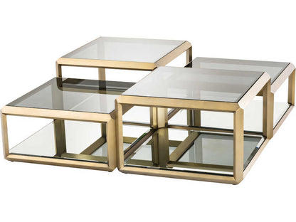 Callum Brushed Brass Set of 4 Coffee Table