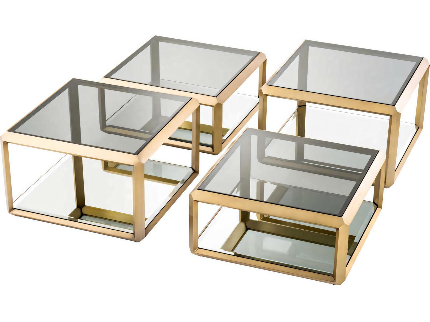 Callum Brushed Brass Set of 4 Coffee Table