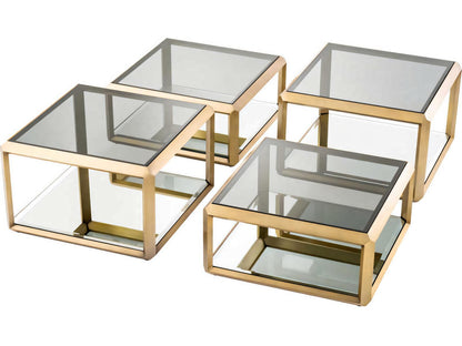 Callum Brushed Brass Set of 4 Coffee Table