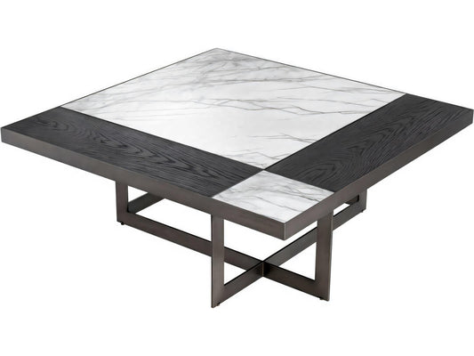 Hermoza Square Coffee Table Mocha Crown Oak Veneer Bronze