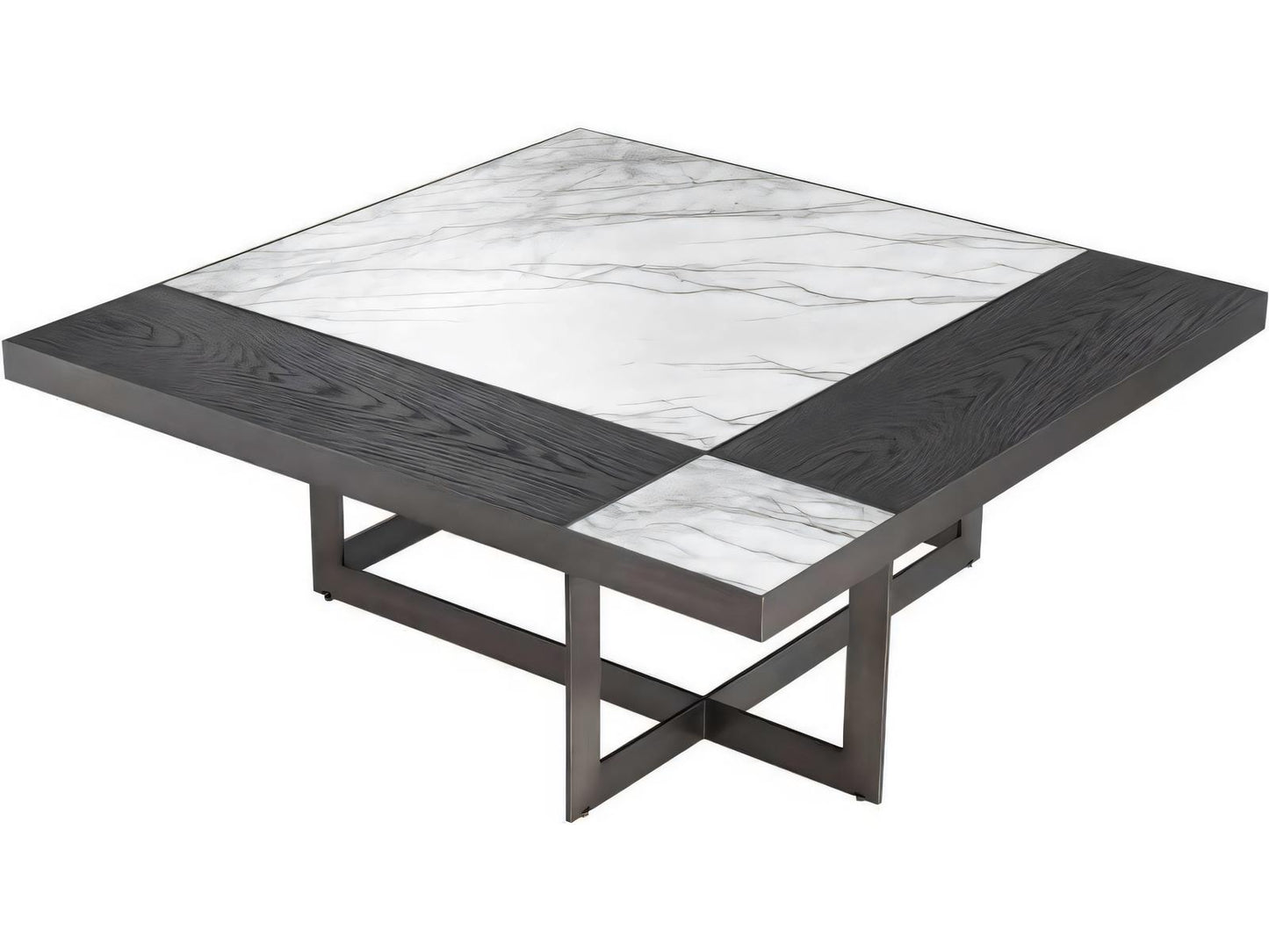 Hermoza Square Coffee Table Mocha Crown Oak Veneer Bronze