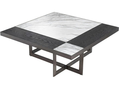 Hermoza Square Coffee Table Mocha Crown Oak Veneer Bronze