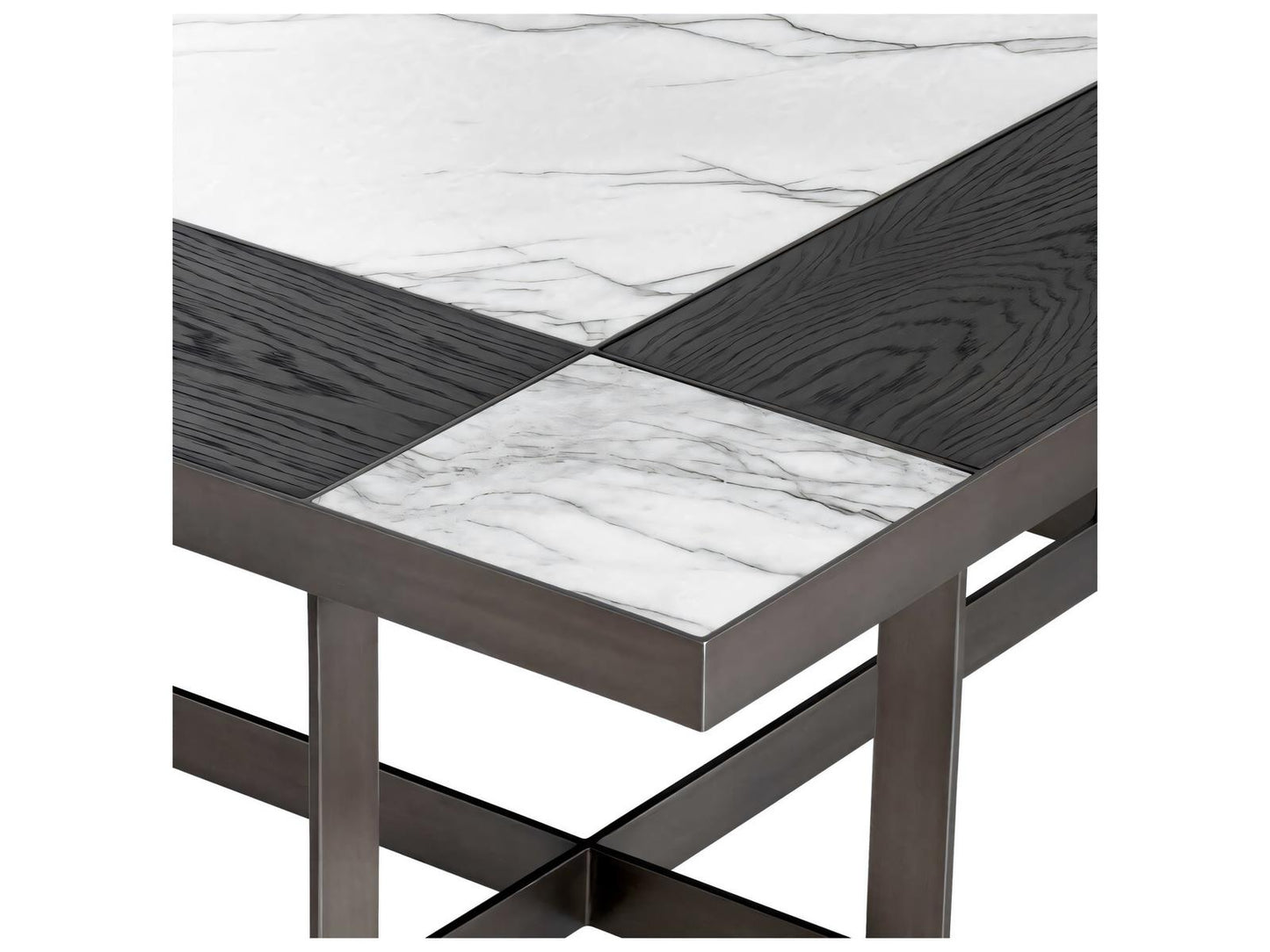Hermoza Square Coffee Table Mocha Crown Oak Veneer Bronze