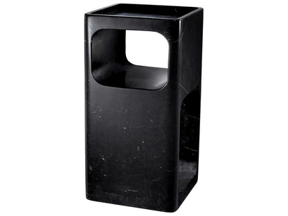 Adler Square Black Marble Side Table Mid-Century Modern