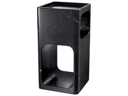 Adler Square Black Marble Side Table Mid-Century Modern