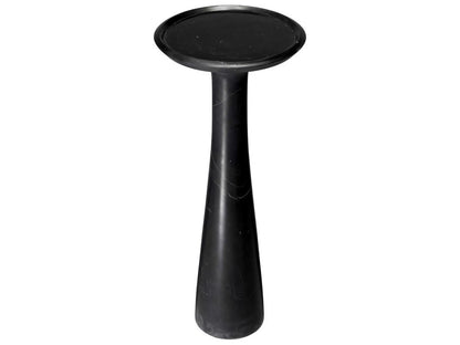 Pompano Round Side Table in Honed Black Marble