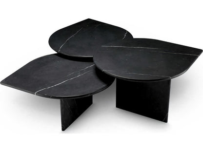 Naples Set of 3 Honed Black Marble Coffee Tables