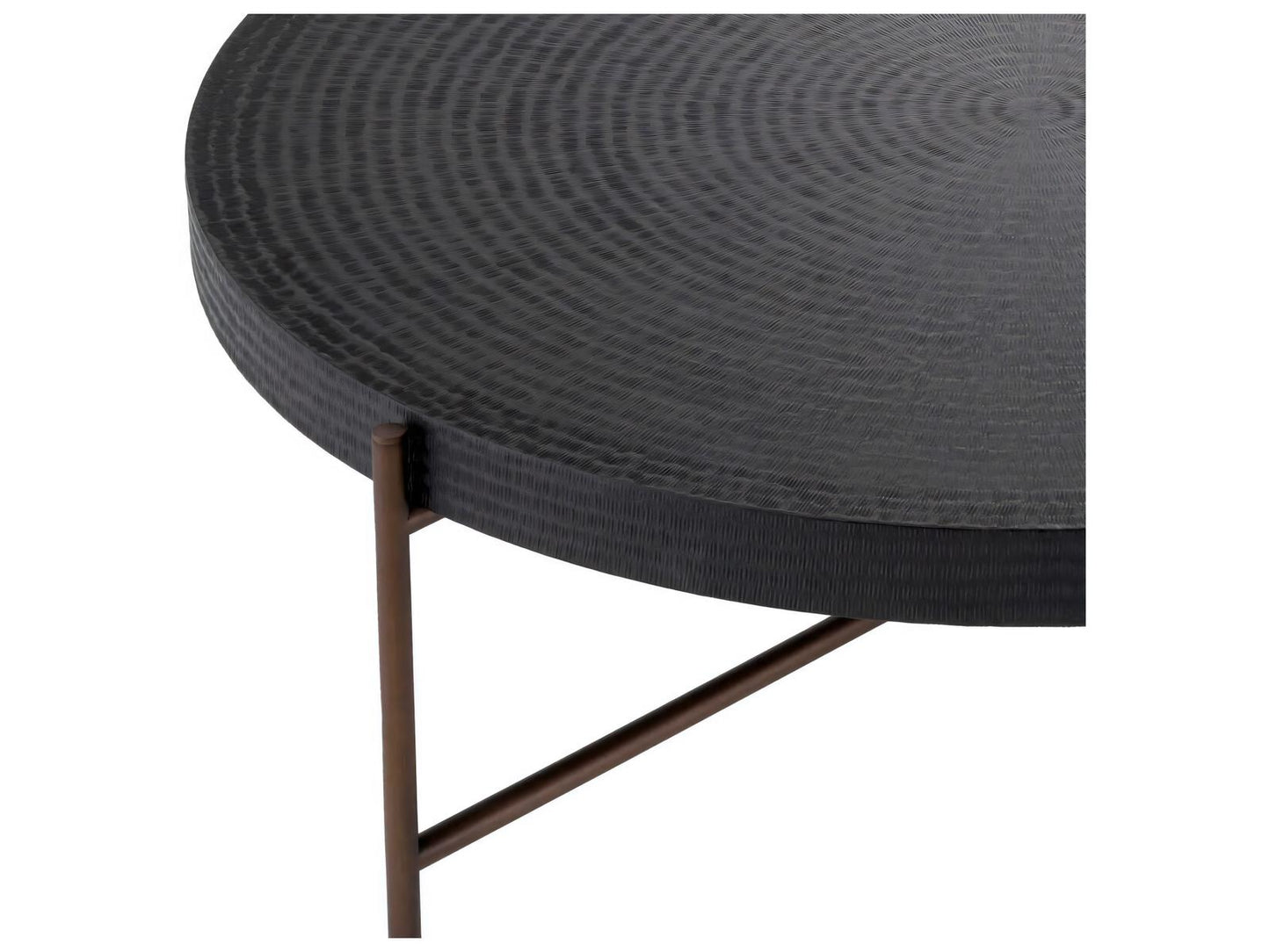 Nikos Round Coffee Table in Gunmetal and Bronze Finish
