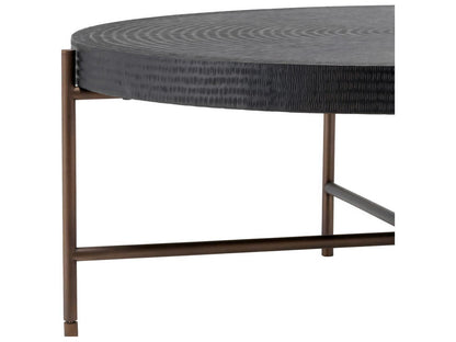 Nikos Round Coffee Table in Gunmetal and Bronze Finish
