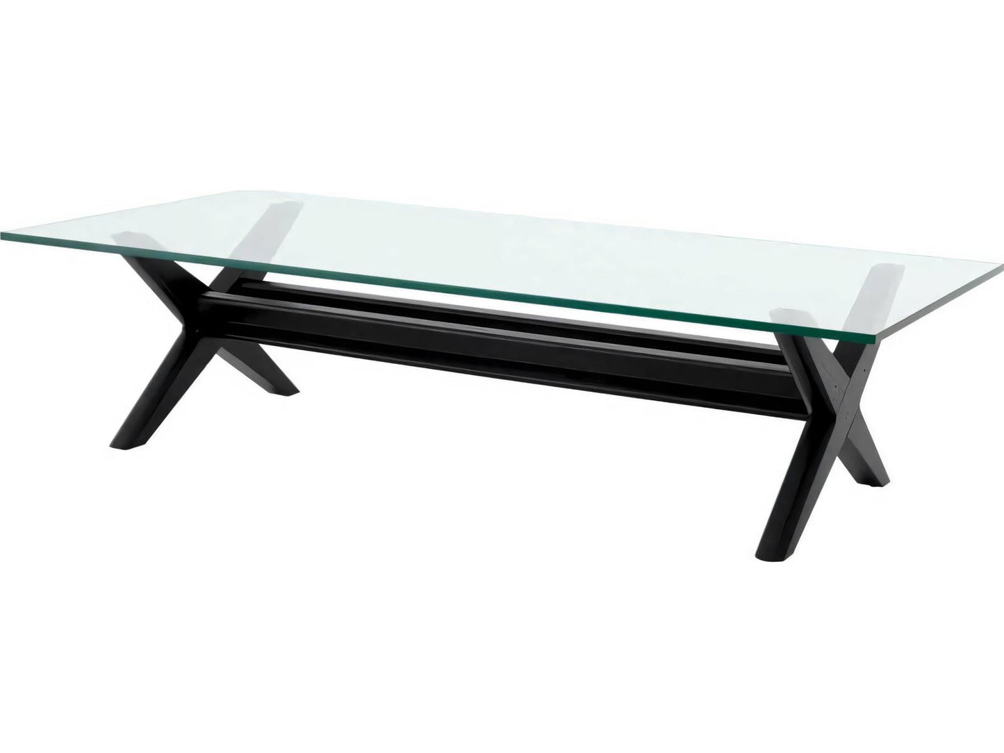 Maynor Classic Black Coffee Table with Glass Top